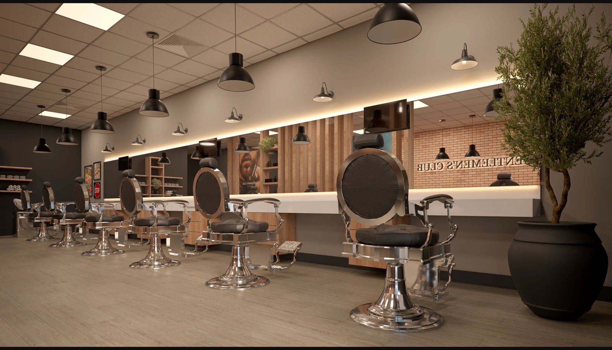 Gentlemen's Club Barbershop interior